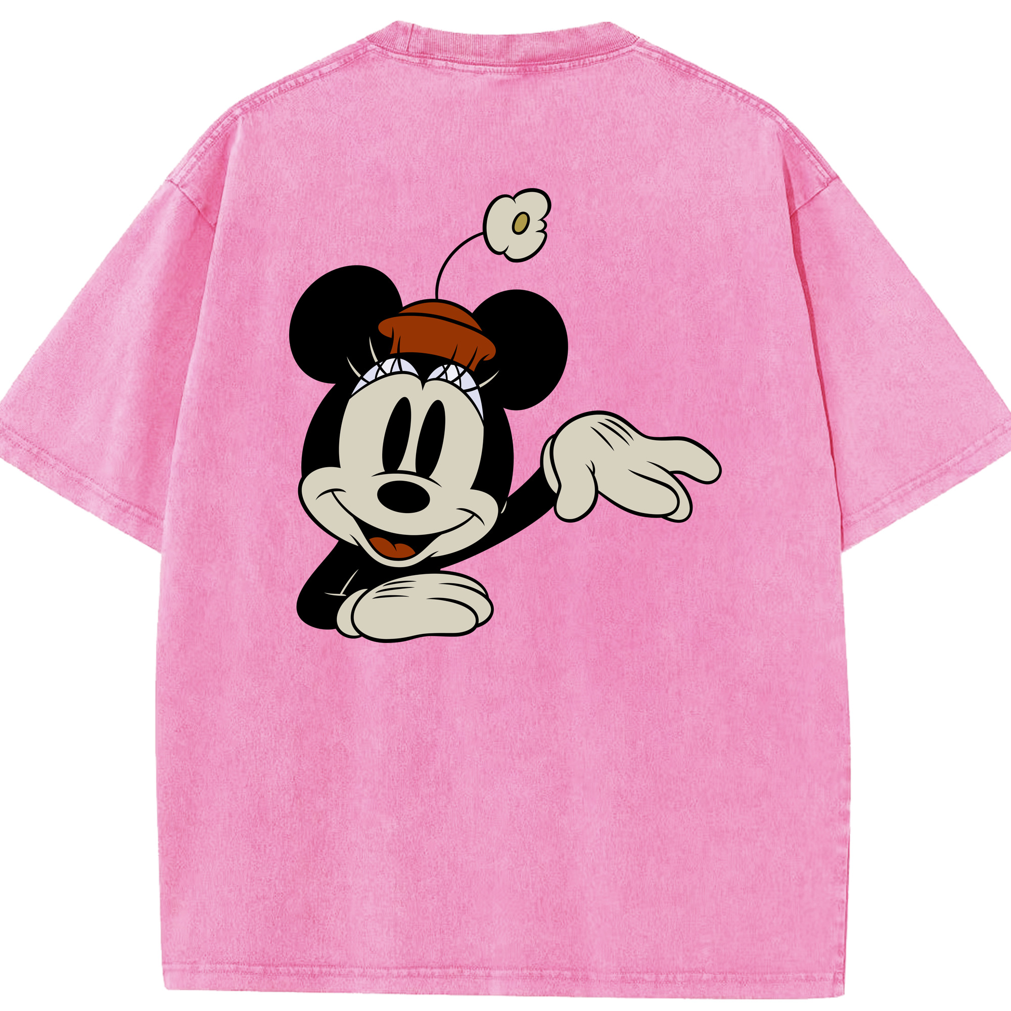 （画像用） ミッキーマウス Mickey Mouse 綿100% ヴィンテージ風 半袖Tシャツ（背面プリント）